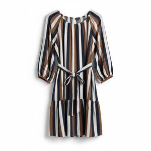 Hayden Size L Striped Tie Waist Dress NWT Boho Peasant